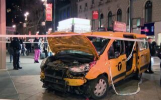 The driver of a Herald Square taxi was suffering a medical emergency during the accident.