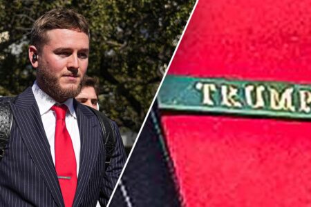 Quinn Ewers from Texas wore Trump’s tie clip before a College Football Playoff game.