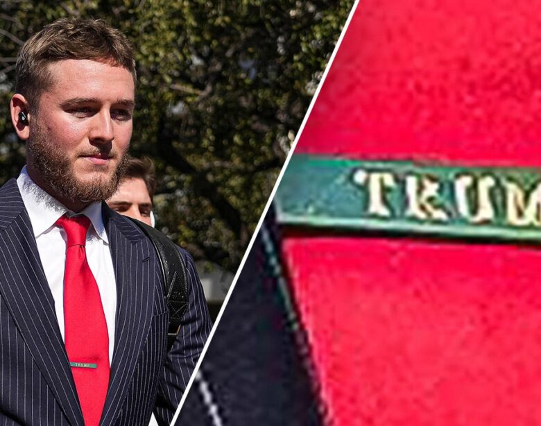 Quinn Ewers from Texas wore Trump’s tie clip before a College Football Playoff game.