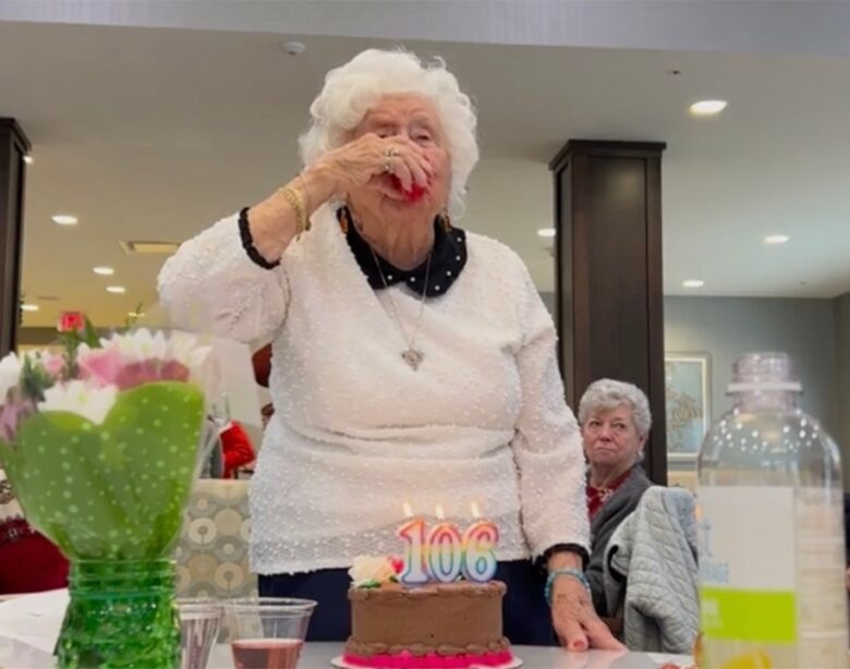 An Ohio woman drinks her favorite beverage to celebrate her 106th birthday.