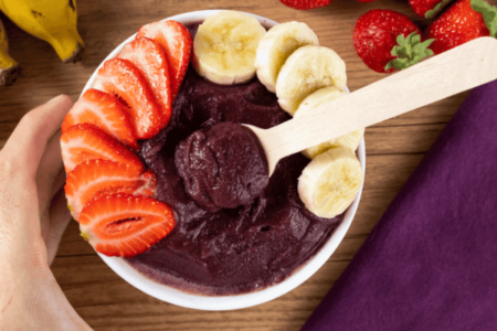 Sorvete de Açaí com Banana e Mel!